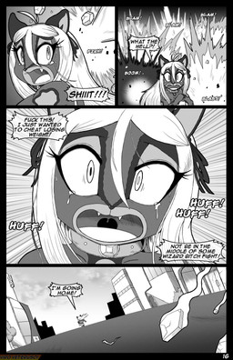 anthro city collar energy_blast explosives eyelashes fangs female freaking_out hair long_hair magic_blast profanity pupils running scared solo teeth text unusual_pupils viroveteruscy if_hell_had_a_taste caitlin_kelly domestic_cat felid feline felis mammal absurd_res comic english_text hi_res