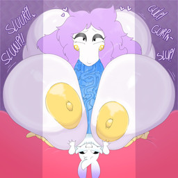 anthro big_breasts big_butt big_penis breast_play breasts butt door duo fellatio female genitals hair holidays huge_breasts huge_butt huge_penis hyper hyper_genitalia hyper_penis male male/female nipples open_door open_door_light oral penile penis purple_hair sex smile titfuck vein veiny_penis white_body yellow_nipples lokbunny17 easter lok_bunny human lagomorph leporid mammal rabbit hi_res