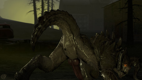 all_fours animal_genitalia animal_penis anthro anus ass_up big_penis butt claws erection fangs feral genital_slit genitals horn knot male nude outside penis presenting rear_view semi-anthro solo tail teeth tongue averyhyena fallout microsoft deathclaw lizard monster reptile scalie 16:9 2017 3d_(artwork) digital_media_(artwork) hi_res source_filmmaker_(artwork) widescreen