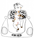 anthro breasts car female genitals horn ossicone pussy scarf solo vehicle chombie animal_crossing nintendo gracie_(animal_crossing) giraffe giraffid mammal