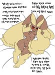 anthro bed bedroom_eyes big_breasts breasts brown_body brown_fur female fur furniture generation_4_pokemon genitals happy heart_symbol hi_res huge_breasts korean_text lopunny lying lying_on_bed narrowed_eyes nintendo nipples nude on_bed pokemon pokemon_(species) pussy seductive smile solo text thick_thighs tod_d translated yellow_body yellow_fur