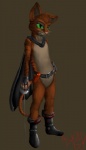 anthro belt boots cape clothing footwear green_eyes leather male melee_weapon shoes solo sword tail weapon askad dreamworks puss_in_boots_(franchise) the_master_cat puss_in_boots_(dreamworks) domestic_cat felid feline felis mammal