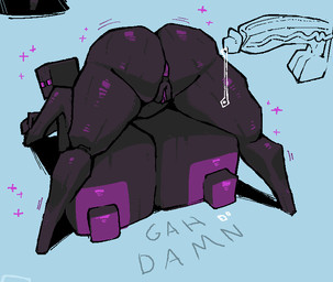 anus areola balls bent_over big_areola big_breasts big_butt big_nipples big_penis bodily_fluids breasts butt erection female genital_fluids genitals grey_body huge_breasts huge_butt hyper hyper_breasts looking_back nipples not_furry nude penis precum purple_areola purple_eyes purple_nipples solo thick_thighs vulva wide_hips submarinechamomile microsoft minecraft mojang xbox_game_studios enderman humanoid