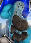 anthro blue_body blue_fur city countershade_feet countershading destruction dirty dirty_feet feet flattened foot_focus fur group large_group machine macro male male_anthro micro street vehicle vehicle_destruction vehicles kurtcbrox lasket protogen absurd_res hi_res