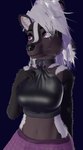 alternative_fashion anthro black_body black_fur boots breasts brown_body brown_fur choker clothed clothing ear_piercing ear_ring female fluffy footwear fully_clothed fur hair jewelry midriff necklace piercing punk purple_eyes ring_piercing shoes solo white_body white_fur white_hair attifyon_(artist) vanessa_(foxovh) mammal mephitid skunk 3d_(artwork) blender_(artwork) digital_media_(artwork)