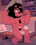 alternate_species anthro bulge clothed clothing flexing male solo underwear underwear_only joemilleryy cartoon_network steven_universe steven_quartz_universe diamond_(gem_species) felid gem_(species) hybrid lion mammal pantherine hi_res