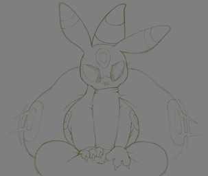 ambiguous_gender big_butt butt claws duo eyeshadow feral huge_butt hyper hyper_butt makeup male male/ambiguous navel oral oral_penetration penetration penis_in_mouth goodie_(artist) nintendo pokemon eeveelution generation_2_pokemon pokemon_(species) umbreon monochrome sketch