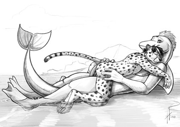 anal anal_penetration anthro anthro_on_anthro anthro_penetrated anthro_penetrating anthro_penetrating_anthro balls barely_visible_balls barely_visible_genitalia butt duo eyes_closed facial_spots fur genitals lying male male/male male_penetrated male_penetrating male_penetrating_male markings mouth_closed nude on_back on_top outside partially_submerged pawpads penetration penile penile_penetration penis_in_ass sex side_view spots spotted_arms spotted_body spotted_face spotted_fur spotted_legs spotted_markings spotted_tail tail tail_markings hufnaar aquatic cetacean cheetah dolphin felid feline mammal toothed_whale 2019 absurd_res dated hi_res monochrome