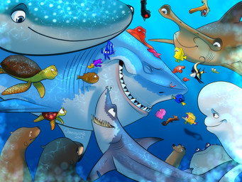 black_body blue_body brown_body countershading female male markings orange_body pink_body sharp_teeth shell spots spotted_body striped_body stripes teeth white_body yellow_body chainsxwsmile disney finding_dory finding_nemo pixar anchor_(finding_nemo) bailey_(finding_dory) bloat_(finding_nemo) bruce_(finding_nemo) bubbles_(finding_nemo) chum_(finding_nemo) crush_(finding_nemo) deb_(finding_nemo) destiny_(finding_dory) dory_(finding_nemo) fluke_(finding_dory) gerald_(finding_dory) gill_(finding_nemo) gurgle_(finding_nemo) hank_(finding_dory) jacques_(finding_nemo) marlin_(finding_nemo) mr._ray_(finding_nemo) nemo_(finding_nemo) nigel_(finding_nemo) peach_(finding_nemo) rudder_(finding_dory) squirt_(finding_nemo) arthropod asterozoan avian baleen_whale beluga billfish bird blue_whale carpet_shark cephalopod cetacean clownfish coleoid crustacean decapod dolphin echinoderm fish flounder great_white_shark ground_shark gull hammerhead_shark istiophoriform lari larid lobster mackerel_shark mako_shark malacostracan mammal manta_ray marine mollusk monodontid mustelid octopodiform octopus otter pelecaniform pelican pinniped pomacentrid pufferfish ray_(fish) reptile scalie sea_lion shark starfish tetraodontiform toothed_whale turtle whale whale_shark white_shark 2023 4:3