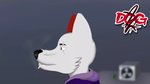 anthro black_nose cigarette city clothed clothing eye_scar facial_scar fur hoodie male red_ears rooftop scar solo topwear white_body white_fur arkdoggo arkdoggo_(character) berger_blanc_suisse canid canine canis domestic_dog herding_dog mammal pastoral_dog 16:9 hi_res widescreen