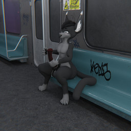 ahegao animal_genitalia animal_penis anthro athletic black_hair black_pawpads black_tongue blush blush_lines claws digitigrade ear_tuft equine_genitalia equine_penis exhibitionism femboy fur genitals graffiti grey_body grey_fur hair holding_penis inner_ear_fluff looking_pleasured male masturbation open_mouth pawpads penis pubes public public_nudity red_penis sitting solo tongue train tuft vehicle voyeur breakerofdawn max_(breakerofdawn) flopkin hobkin 1:1 3d_(artwork) blender_(artwork) digital_media_(artwork) hi_res