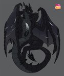 animal_genitalia anthro black_body black_claws black_horn black_membrane black_penis black_scales claws erection genital_slit genitals glowing glowing_body glowing_genitalia glowing_penis horn knot male membrane_(anatomy) membranous_wings penis scales solo tapering_penis ventral_scales white_penis wings amurous mythology zathir dragon mythological_creature mythological_scalie scalie hi_res