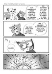 2020 4koma 5_fingers ?! aniapt_(manga) anthro arms_bent bent_arm bent_legs big_tail black_nose canid canine character_name cheek_tuft chest_tuft closed_smile clothed clothing comic conjoined_speech_bubble crouching cute_fangs detailed_background dialogue digital_media_(artwork) dipstick_ears duo ear_markings english_text excited exclamation_point facial_tuft femboy fingers fisheye_lens fluffy fluffy_tail forced_smile four_frame_image fox greyscale hair hand_behind_head happy hoodie inner_ear_fluff inside inward_tail_speech_bubble japanese_text kemono long_tail male male/male mammal mephitid messy_hair monochrome mouth_closed multicolored_body multicolored_ears open_mouth open_smile raised_arm raised_tail riri_(tapirclip) screentone shocked simple_background skunk smile speech_bubble star_font tail tapirclip text thick_tail topwear tuft two_tone_body