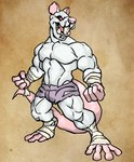 clothed clothing male muscular muscular_male partially_clothed shirtless solo ratmanart mammal murid murine rat rodent werecreature wererat wererodent absurd_res digital_media_(artwork) hi_res