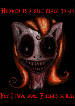 anthro bilemirth creepy female grin heaven hell nightmare_fuel smile solo teeth text toilet_paper tooth_removal unhappy893 hasbro my_little_pony fan_character equid equine horse mammal pony absurd_res charcoal_(artwork) hi_res portrait traditional_media_(artwork)