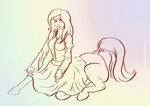 bound clothed clothing covered_breasts dress female hair hooves horse_tail ponytail solo tail tail_tied oracle_sphinx european_mythology greek_mythology mythology centaur equid equid_taur humanoid_taur mammal mammal_taur taur