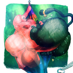 anal_fluids anal_squirt anthro areola aroused balls big_balls big_butt big_nipples big_penis bodily_fluids butt butt_jiggle cuddling extremely_aroused genitals hammock huge_balls huge_butt huge_penis hyper hyper_butt in_heat jiggling male male/male moobs motion_lines nipples overweight overweight_male penis submissive submissive_male sweat sweaty_butt teasing thick_thighs wobbling lumiink cartoon_network the_amazing_world_of_gumball ink_(lumiink) richard_watterson demon domestic_cat felid feline felis lagomorph leporid mammal rabbit unknown_species 1:1 digital_drawing_(artwork) digital_media_(artwork) hi_res