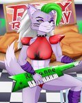 anthro clothed clothing ear_piercing ear_ring female fur keyboard_instrument musical_instrument piercing ring_piercing smile solo standing nightmarishnova five_nights_at_freddy's five_nights_at_freddy's:_security_breach scottgames steel_wool_studios roxanne_wolf canid canine canis mammal wolf 2022 4:5 digital_media_(artwork)