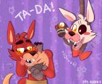 duo machine teeth toy-bonnie five_nights_at_freddy's five_nights_at_freddy's_2 scottgames ultimate_custom_night foxy_(fnaf) mangle_(fnaf) animatronic canid canine fox mammal robot 2018 digital_media_(artwork)