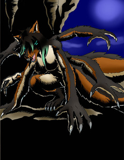 anthro breasts cave crawling creepy dark fangs female kanane multi_arm multi_limb night nude nude_female scary shadow solo teeth nyghtmar3 arachnid arthropod canid canine canis coyote hybrid mammal spider digital_media_(artwork) digital_painting_(artwork) hi_res painting_(artwork)