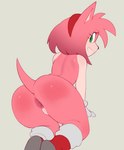 anthro anus boots butt clothed clothing female footwear genitals gloves green_eyes hair handwear looking_back mostly_nude multicolored_body open_mouth open_smile pink_body pink_hair pussy shoes smile solo two_tone_body lurkin sega sonic_the_hedgehog_(series) amy_rose eulipotyphlan hedgehog mammal 2024 hi_res