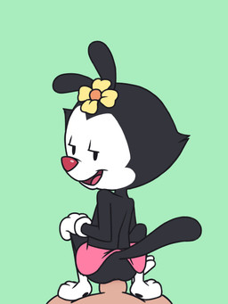 accessory anal anal_fluids anal_penetration anthro anthro_penetrated anus beady_eyes bedroom_eyes black_body black_ears black_eyes black_fur black_hair black_skin black_tail bodily_fluids bottomless butt clothed clothing crouching duo female female_penetrated first_person_view flower flower_in_hair from_behind_position fur genitals gloves green_background hair hair_accessory hand_on_knee hand_on_leg hand_on_own_knee hand_on_own_leg handwear human_on_anthro human_penetrating human_penetrating_anthro human_penetrating_female interspecies light_body light_skin loli looking_at_viewer looking_back looking_back_at_viewer male male/female male_penetrating male_penetrating_anthro male_penetrating_female mostly_nude narrowed_eyes on_bottom on_top open_mouth open_smile paws penetration penile penile_penetration penis penis_in_ass plant rear_view red_nose reverse_cowgirl_position seductive sex simple_background smile solo_focus straddling tail topless white_clothing white_gloves white_handwear young young_anthro young_female toffee_(artist) animaniacs warner_brothers dot_warner human inkblot mammal 3:4 animated hi_res