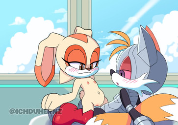 anthro blush bodily_fluids duo female flat_chested genital_fluids genitals machine male nipples nude penis sex smile vaginal_fluids vulva young young_female ichduhernz dc_comics sega sonic_the_hedgehog_(series) cream_the_rabbit cyborg_(dc) miles_prower supergirl lagomorph leporid mammal rabbit robot 2026 animated hi_res loop no_sound short_playtime video