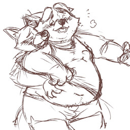 anthro belly_grab blush bottomwear clothing drunk duo kemono male overweight overweight_male shirt shorts simple_background substance_intoxication topwear white_background conoji disney zootopia gideon_grey nick_wilde canid canine fox mammal red_fox true_fox 1:1 2016