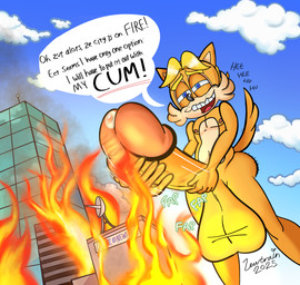 balls big_balls big_penis blonde_hair bodily_fluids body_hair brown_body brown_fur butt_hair city cloud dutch_angle fire fur genital_fluids genitals hair huge_balls huge_penis humanoid_genitalia humanoid_penis hyper hyper_balls hyper_genitalia hyper_penis laugh macro male masturbation penis precum solo lewtrain archie_comics sega sonic_the_hedgehog_(archie) sonic_the_hedgehog_(comics) sonic_the_hedgehog_(series) antoine_d'coolette canid canine canis coyote mammal hi_res
