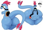 absurd_res alien anthro big_butt blue_body butt coffee_demon crossed_arms disney equid equine female hi_res huge_butt male mammal nude rear_view simple_background sylvia_(wander_over_yonder) tail wander wander_over_yonder