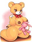 ambiguous_gender anthro blush bow_tie breasts brown_eyes button_(fastener) button_nipples duo female female/ambiguous fur kemono looking_at_another looking_at_partner nipples nude orange_body orange_fur pink_body pink_fur plushie sewing_needle simple_eyes string thick_thighs wide_hips takiune_(pixiv) animate_inanimate bear lagomorph leporid living_plushie mammal rabbit tag_(disambiguation) 2020 3:4 aliasing digital_media_(artwork) full-length_portrait low_res oekaki portrait