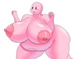 areola belly big_belly big_breasts blush blush_stickers breasts female huge_breasts huge_thighs hyper hyper_breasts navel nipples open_mouth overweight overweight_female overweight_humanoid pink_areola pink_body pink_nipples solo thick_thighs pdxyz kirby_(series) nintendo kirby humanoid