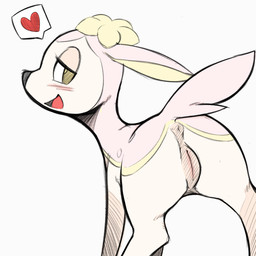 anus bedroom_eyes blush butt butt_focus female feral genitals hooves looking_at_viewer looking_back narrowed_eyes open_mouth presenting presenting_hindquarters quadruped seductive simple_background solo vulva florecentmoo third-party_edit nintendo pokemon deer deerling generation_5_pokemon mammal pokemon_(species) spring_deerling 1:1 2015 hi_res source_request