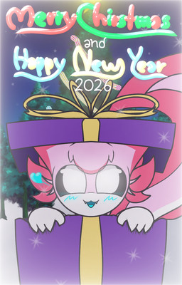 2026 4_fingers anthro big_tail black_sclera blush box christmas_tree container evergreen_tree external_gills fangs feral fin fingers gift gift_box gills glowing glowing_eyes heart_symbol holidays in_box in_container long_tail looking_at_viewer male merry_christmas multicolored_body pine_tree pink_body plant simple_background smile smiling_at_viewer solo tail tail_fin teeth text toony tree white_eyes hikiwi christmas new_year kiwi_(hikiwi) amphibian axolotl marine mole_salamander salamander colored digital_drawing_(artwork) digital_media_(artwork) hi_res shaded simple_shading traditional_media_(artwork)