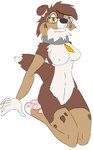 anthro breasts carrot collar eyewear feet female food genitals glasses hindpaw paws plant pussy solo spots vegetable yellow_eyes crackedrenamon savestate nicole_(savestate) australian_shepherd canid canine canis domestic_dog herding_dog mammal pastoral_dog red_merle sheepdog hi_res