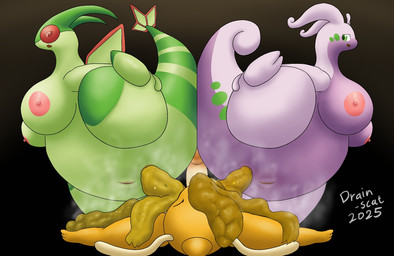 anthro anus areola big_breasts black_background breasts eyes_closed feces feces_in_ass feces_on_body feces_on_face feces_pile female food_in_feces genitals glans green_body green_eyes group humanoid_genitalia humanoid_penis looking_at_another looking_down lying male male/female multicolored_body nipples object_in_feces on_back one_leg_up open_mouth orange_body penis pink_areola pink_nipples pooping pooping_on_another pooping_together purple_body raised_leg red_eyes scatplay simple_background tan_body trio two_tone_body vulva drain_scat mythology nintendo pokemon dragon dragonite flygon generation_1_pokemon generation_3_pokemon generation_6_pokemon goodra mythological_creature mythological_scalie pokemon_(species) scalie hi_res