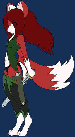 3_toes anthro armor barefoot belly biped breasts butt clothed clothing countershading dagger digitigrade dipstick_tail feet female frown fur gloves_(marking) hair leg_markings long_hair looking_back markings melee_weapon midriff multicolored_tail paws pose red_body red_fur red_hair scabbard side_view simple_background skimpy slim small_breasts socks_(marking) solo standing sword tail tail_markings thick_thighs toes unconvincing_armor weapon white_belly white_body white_fur terdburgler linda_wright canid canine domestic_cat felid feline felis fox hybrid mammal alpha_channel