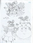 angry anthro belly belt big_belly big_ears braided_hair cape chewing_grass claws clothing collar hair hand_on_belly hand_on_own_belly huge_belly kerchief looking_at_viewer looking_down looking_up male motion_lines multiple_poses nipples notebook_paper_background one_eye_closed overweight overweight_male paws pose punch raised_tail scarf solo tail tongue tongue_out wink winking_at_viewer conditional_dnp rio_mccloud noggy_(rio_mccloud) canid canine canis domestic_dog mammal graphite_(artwork) hi_res traditional_media_(artwork)