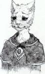 black_and_white cat feline katia_managan khajiit mammal monochrome prequel realistic robe sad the_elder_scrolls video_games
Rating: Safe
Score: 3
User: Zedee
Date: April 22, 2014