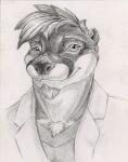 anthro beard chest_tuft clothed clothing doctor facial_hair front_view hair looking_at_viewer male medic short_hair smile solo tuft arvo92 mammal mustelid otter bust_portrait greyscale monochrome portrait sketch