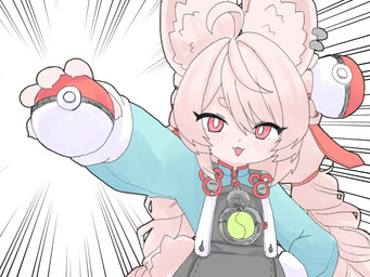 accessory anthro blush clothed clothed_anthro clothed_female clothing ear_piercing female female_anthro flat_chested fur hair hair_accessory holding_object holding_pokeball kemono long_hair looking_at_viewer open_mouth piercing pokeball solo standard_pokeball young young_anthro young_female neko_t_chan mihoyo nintendo pokemon zenless_zone_zero zhao_(zenless_zone_zero) lagomorph leporid mammal rabbit 2026 4:3 crossover digital_media_(artwork) hi_res adult_(lore)
