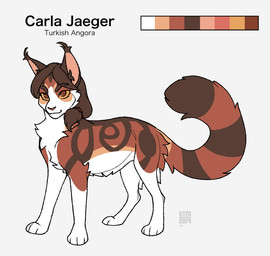 ambiguous_gender big_tail brown_body brown_eyes brown_fur brown_hair brown_markings dipstick_tail feral feral_with_hair feralized fur hair long_tail markings multicolored_body multicolored_fur orange_body orange_fur pink_nose quadruped red_body red_fur solo tail tail_markings white_body white_fur yellow_sclera silveyytm attack_on_titan carla_jaeger domestic_cat felid feline felis mammal turkish_angora 2019 female_(lore)