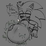 abdominal_bulge after_vore anthro belly big_belly blush bodily_fluids dialogue digestion digestion_noises duo male oral_vore same_size_vore speech_bubble sweat vore oogletvoidlet sega sonic_the_hedgehog_(series) sonic_the_hedgehog