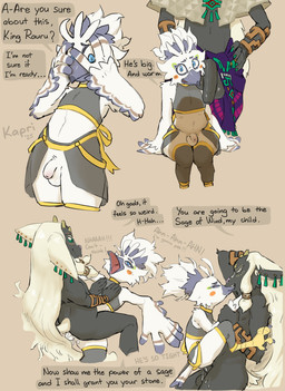 age_difference anal anal_penetration anthro anthro_on_anthro anthro_penetrated anthro_penetrating anthro_penetrating_anthro anthro_penetrating_humanoid anus avian_feet balls beak big_balls big_penis blue_eyes blush blush_stickers bodily_fluids butt clothing covering covering_face cum cum_in_ass cum_inside dark_body dark_skin dialogue duo erection eyelashes feathers femboy flaccid foreskin from_front_position fur genital_fluids genitals grey_body grey_fur group hair horn humanoid_genitalia humanoid_on_anthro humanoid_penetrated humanoid_penis legwear licking long_eyelashes looking_pleasured male male/male male_anthro male_on_bottom male_on_top male_penetrated male_penetrating male_penetrating_male on_bottom on_top oral penetration penile penile_penetration penis penis_in_ass penis_lick piercing pointy_ears power_bottom sex size_difference speech_bubble spread_legs spreading stand_and_carry_position standing standing_sex text thigh_highs tongue tuft versatile white_body white_feathers white_hair wide_hips young young_male younger_male kapri third-party_edit nintendo tears_of_the_kingdom the_legend_of_zelda rauru_(tears_of_the_kingdom) tulin_(tloz) avian bird humanoid rito zonai absurd_res english_text hi_res