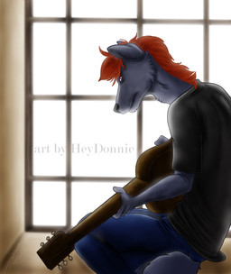 acoustic_guitar anthro guitar male musical_instrument playing_guitar playing_music plucked_string_instrument red_eyes solo string_instrument window heydonnie canid canine mammal 2012