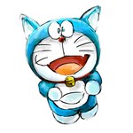 anthro bell blue_body blue_fur collar ears_up fangs front_view fur looking_at_viewer machine male open_mouth pouch_(anatomy) red_collar red_nose simple_background solo standing teeth tongue whiskers white_background white_body white_fur mt_tg doraemon doraemon_(character) domestic_cat felid feline felis mammal robot 1:1 2017 shaded