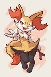 3_fingers 3_toes ambiguous_gender anthro feet fingers front_view fur holding_object inner_ear_fluff looking_at_viewer one_eye_closed open_mouth red_eyes simple_background solo tail teeth toes tongue tuft yellow_body yellow_fur advos nintendo pokemon braixen generation_6_pokemon pokemon_(species) 2:3 hi_res