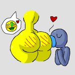 big_butt blush blush_lines butt duo eyes_closed heart_symbol kissing_butt male male/male not_furry thatdawgmurray leap_day_(nitrome) nitrome smooch_(leap_day) yolk_(leap_day) humanoid unknown_species 1:1 low_res