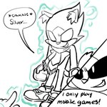 anthro clothing dialogue duo footwear gesture gloves hand_gesture handwear inner_ear_fluff laugh male mittens pointing scarf shoes smile smirk tail telekinesis text tuft renae022 idw_publishing sega sonic_the_hedgehog_(comics) sonic_the_hedgehog_(idw) sonic_the_hedgehog_(series) duo_the_cat mimic_the_octopus silver_the_hedgehog eulipotyphlan felid feline hedgehog leopardus mammal ocelot 1:1 comic english_text hi_res