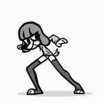 anthro bangs clothed clothing dancing female floppy_ears fur grey_body grey_fur grey_hair hair leggings legwear looking_at_self looking_at_viewer panties resting_bitch_face simple_background slim solo thin_calves thin_legs thin_thighs tired toeless_legwear toeless_stockings underwear white_background white_body white_fur somemf fifi_(somemf) canid canine canis domestic_dog mammal poodle 1:1 animated frame_by_frame monochrome short_playtime